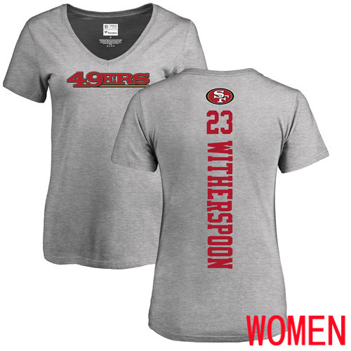 San Francisco 49ers Ash Women Ahkello Witherspoon Backer #23 NFL T Shirt->nfl t-shirts->Sports Accessory